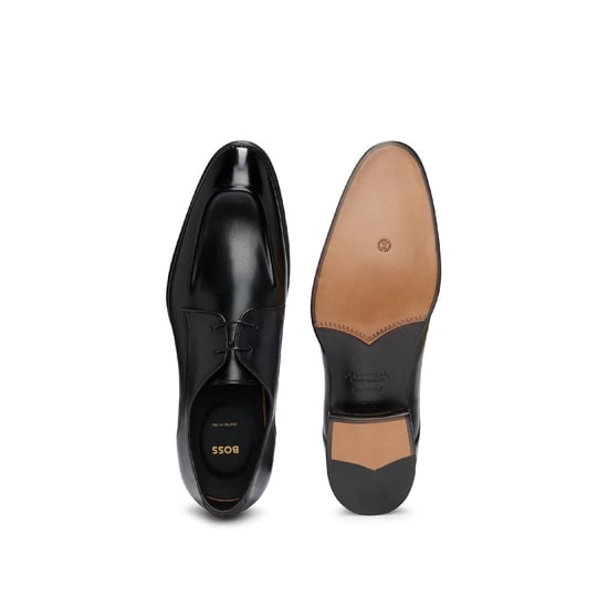 Men's Boss Rill Derb Lace-Up Almond Toe Oxfords in Black - Image 3