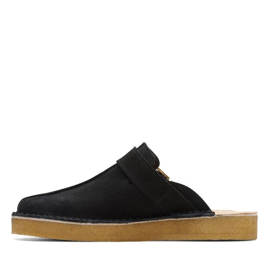 Men's Clarks Originals Trek Mule Suede Boat Shoes in Black - Image 2