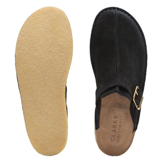 Men's Clarks Originals Trek Mule Suede Boat Shoes in Black - Image 4