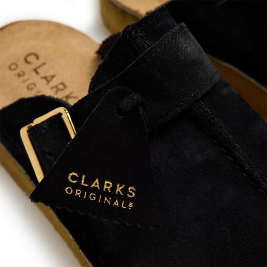 Men's Clarks Originals Trek Mule Suede Boat Shoes in Black - Image 5