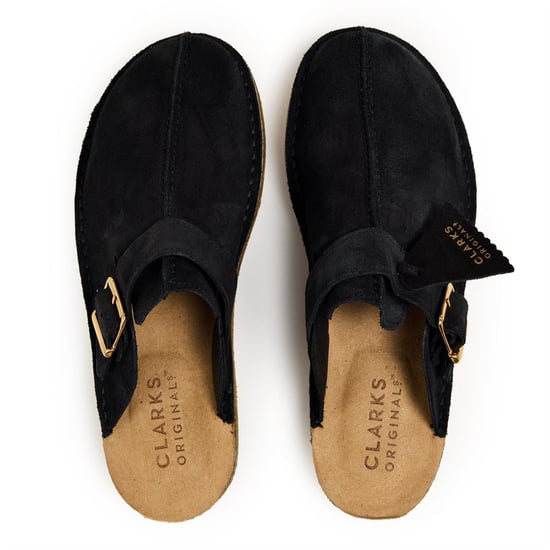 Men's Clarks Originals Trek Mule Suede Boat Shoes in Black - Image 6
