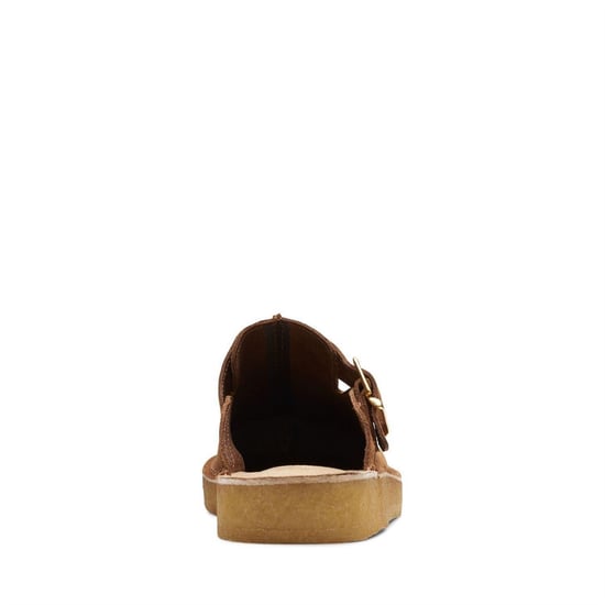 Men's Clarks Originals Trek Mule Suede Boat Shoes in Brown - Image 3