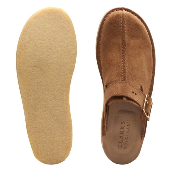 Men's Clarks Originals Trek Mule Suede Boat Shoes in Brown - Image 4