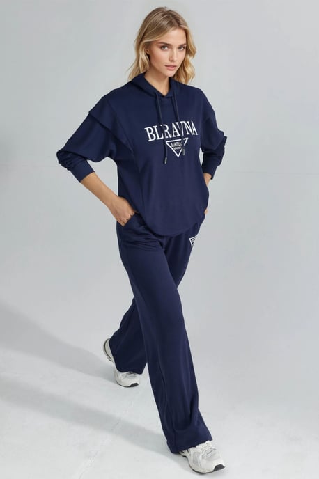 Modal Touch Embroidered Hooded Two-Piece Set - Image 3
