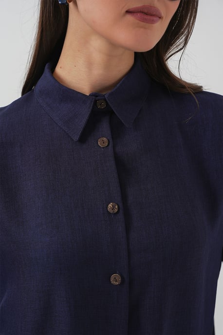 Linnenmix Lange Mouwen Shirt en Broek Set - Image 5