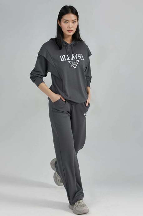 Modal Touch Embroidered Hooded Two-Piece Set - Image 2