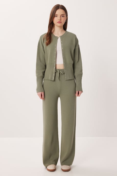 Ribbed Knit Co-Ord Set with Button Closure - Image 3