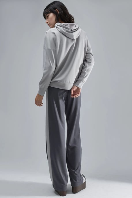 Modal Touch Hette Sweatshirt & Randig Detaljerad Byxset - Image 3
