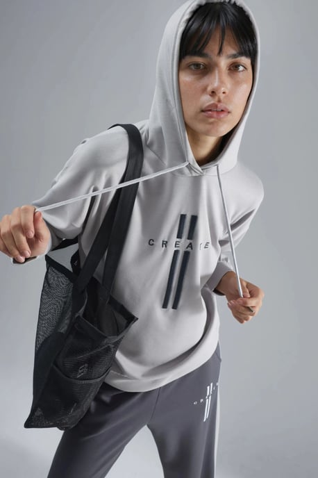 Modal Touch Hette Sweatshirt & Randig Detaljerad Byxset - Image 4