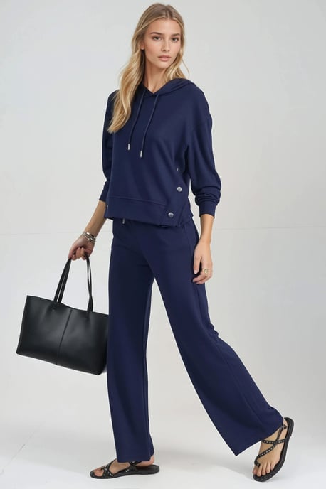 Modal Touch Hooded High Waist Wide Leg Two-Piece Set - Image 4