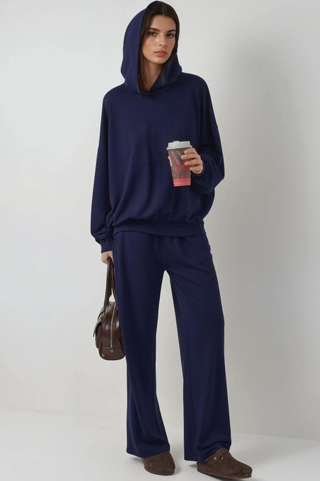 Hooded Oversized High Waist Two-Piece Coord Set - Image 1