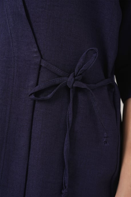 Överdimensionerad V-ringad Kimono-byxdress med knytning - Image 5