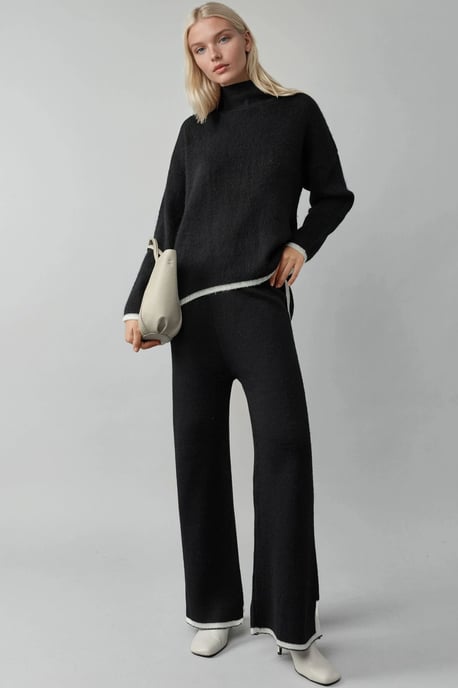 Zachte Textuur Overmaatgevende Trui & Broek Gebreid Co-ord Set - Image 1
