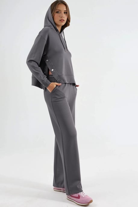 Modal Touch Hooded High Waist Wide Leg Two-Piece Set - Image 2
