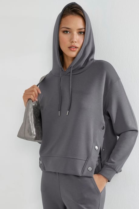 Modal Touch Hooded High Waist Wide Leg Two-Piece Set - Image 4