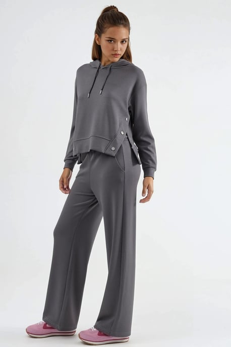 Modal Touch Hooded High Waist Wide Leg Two-Piece Set - Image 5