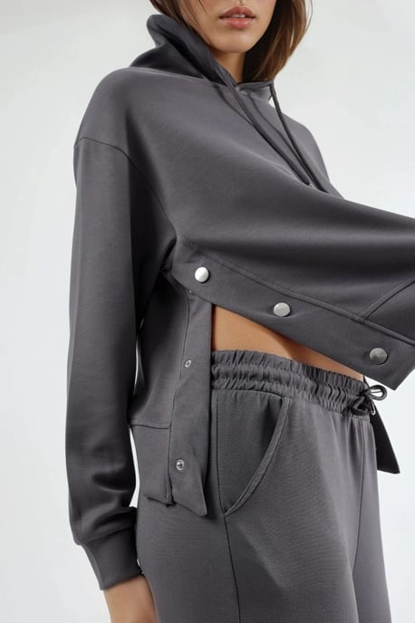 Modal Touch Hooded High Waist Wide Leg Two-Piece Set - Image 6