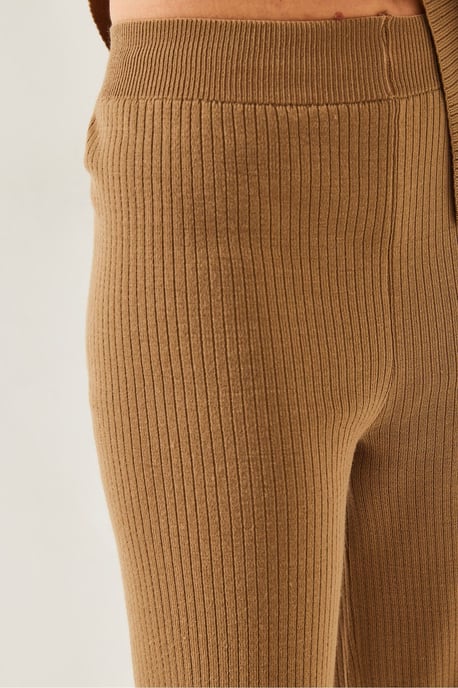 Ribbad dragkedja krage tvådelad set med slits - Image 2