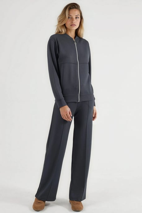 Modal Touch Rits Sweatshirt & Geribbelde Broek Set - Image 6