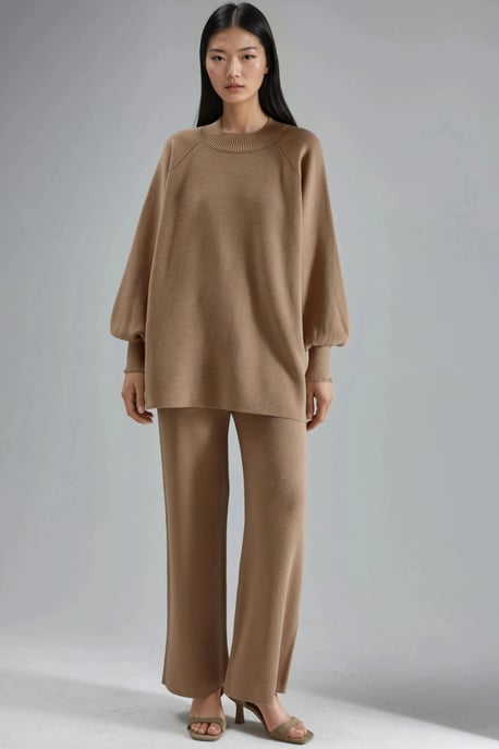 Losse Fit Trui en Broek Gebreide Co-ord Set - Image 1