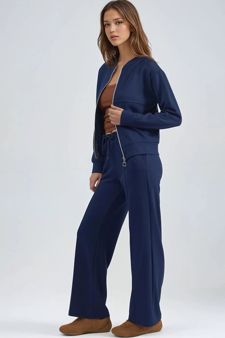 Modal Touch dragkedja sweatshirt & ribbade byxor-set - Image 2