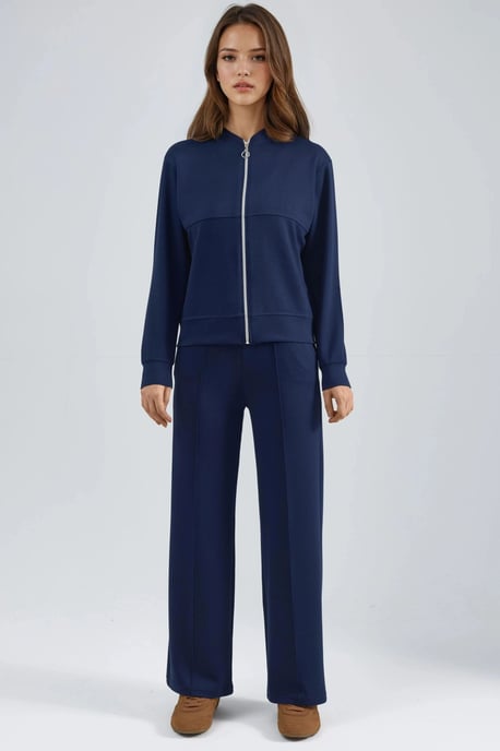 Modal Touch dragkedja sweatshirt & ribbade byxor-set - Image 6