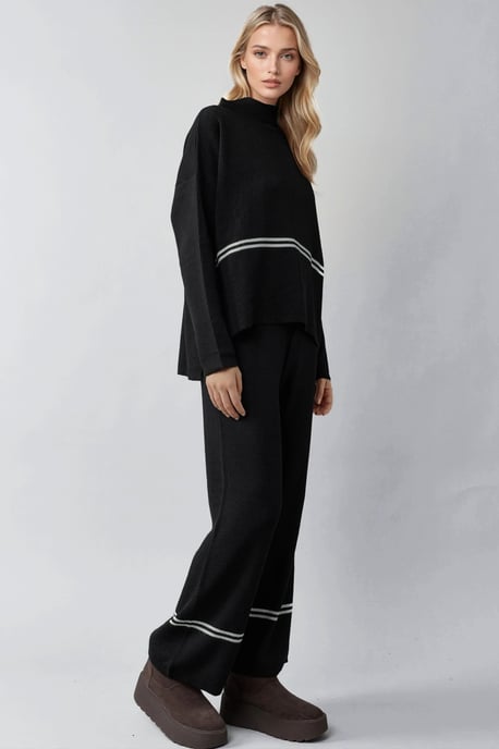 Randig Ribbad Stickad Koord Set - Image 2