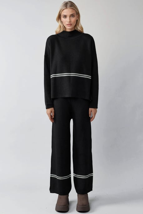 Randig Ribbad Stickad Koord Set - Image 5