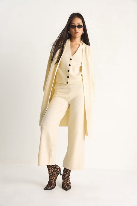 Gebreid Cardigan-Vest-Broek Drie Delige Coördinatie Set - Image 5