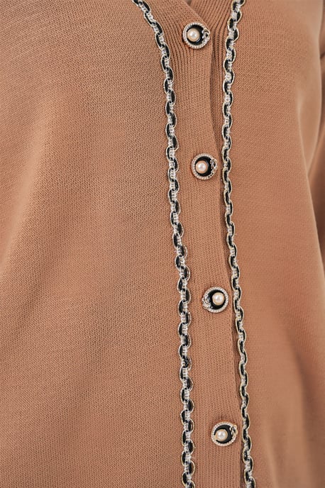 V-Neck Cardigan and Wide Leg Pants Set - Image 5