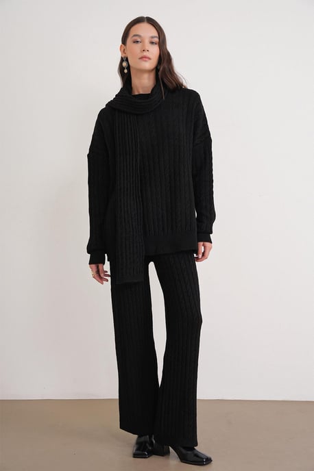 Overmaatse Haarvlecht Patroon Breisels Co-Ord Set - Image 3