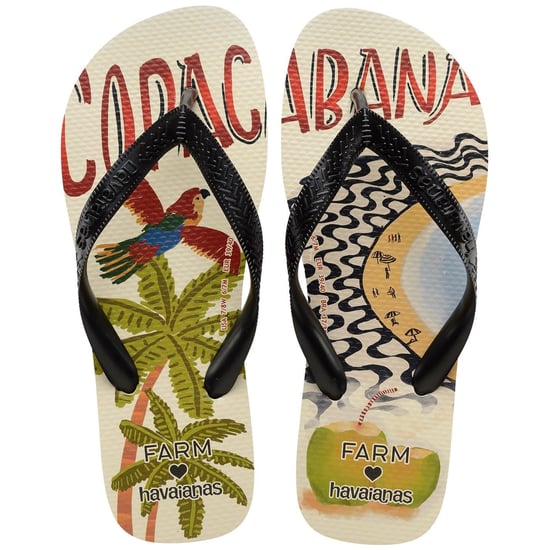 Men's Havaianas Cat Lettering Graphic Print Flip Flops in Black - Image 3