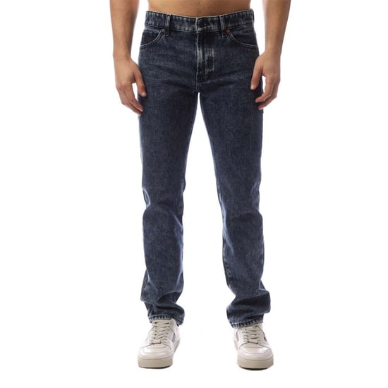Men's Boss Five Pocket Straight Leg Jeans in Navy - Image 1