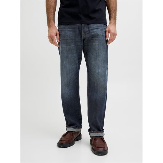 Men's Jack and Jones Relaxed Fit Five Pocket Jeans in Dark Denim - Image 1