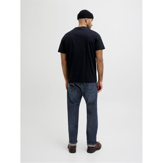 Men's Jack and Jones Relaxed Fit Five Pocket Jeans in Dark Denim - Image 2