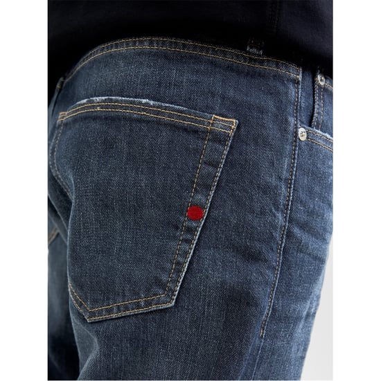 Men's Jack and Jones Relaxed Fit Five Pocket Jeans in Dark Denim - Image 4