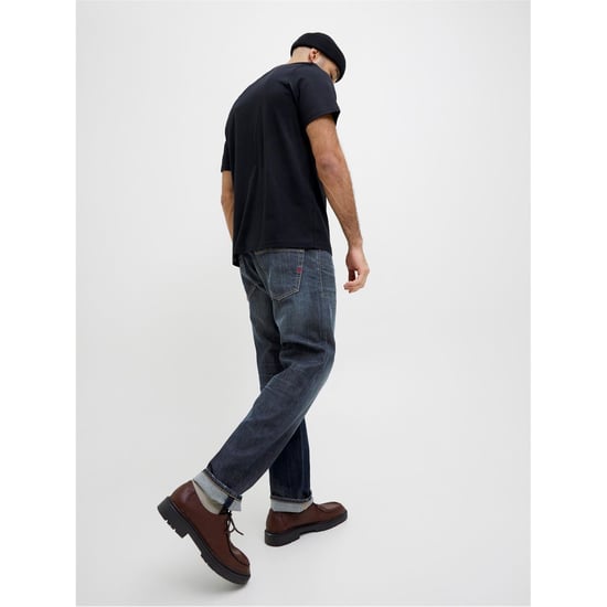 Men's Jack and Jones Relaxed Fit Five Pocket Jeans in Dark Denim - Image 6