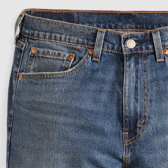 Men's Levis 505 Blue Hour Regular Straight Leg Jeans in Blue - Image 4