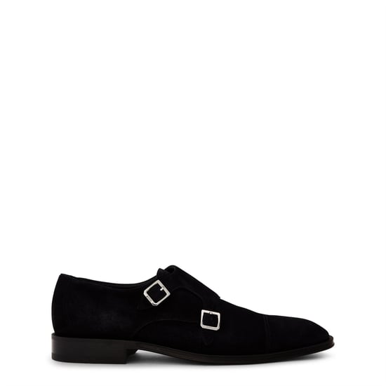 Men's Boss Derrek Monk Capped Toe Block Heel Oxfords in Dark Blue - Image 1