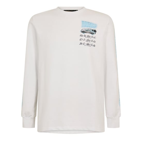 Men's Criminal Damage Crew Neck Long Sleeve Jersey T-Shirt in White - Image 1