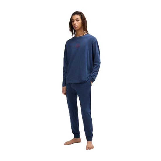 Men's Boss Laze Hooded Solid Patterned Jacket in Dark Blue - Image 1