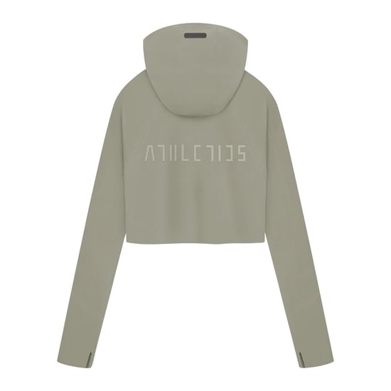 Women's adidas Athletics Cropped Hooded Sweatshirt in Clay - Image 2
