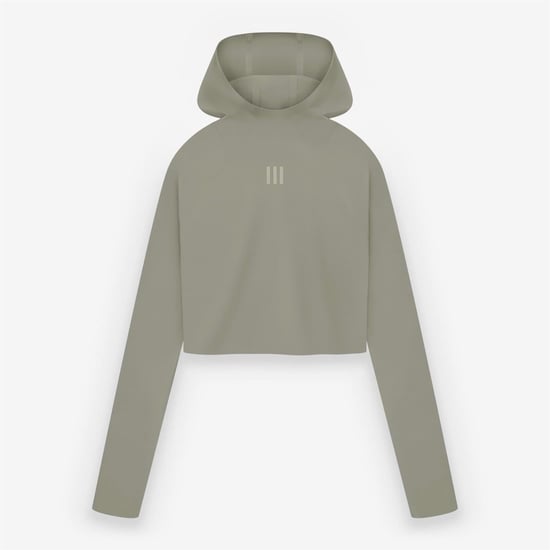 Women's adidas Athletics Cropped Hooded Sweatshirt in Clay - Image 6