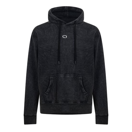 Men's Criminal Damage Galaxy Hooded Long Sleeve Sweatshirt in Black Wash - Image 1