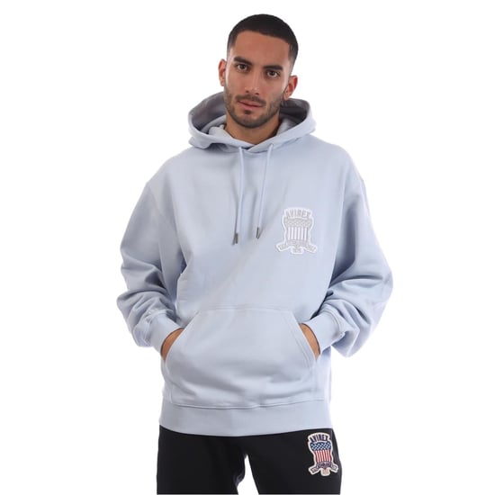 Men's Avirex Jackson Hooded Neck Long Sleeve Sweatshirt in Sky Blue - Image 1