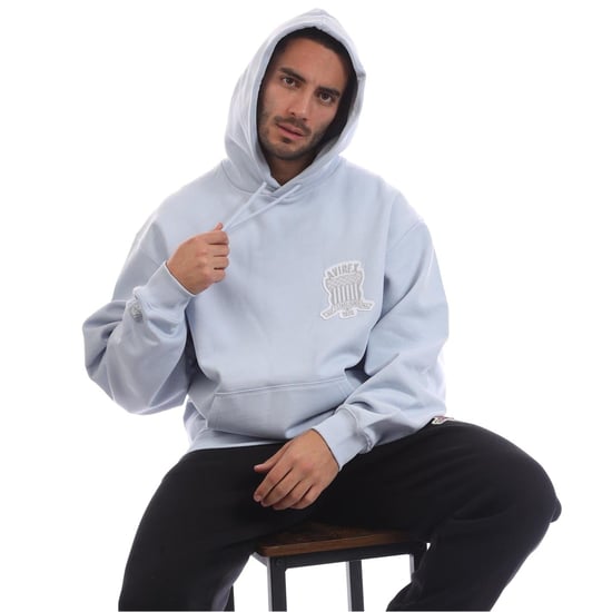 Men's Avirex Jackson Hooded Neck Long Sleeve Sweatshirt in Sky Blue - Image 4