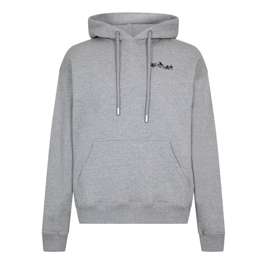 Men's Off White Flower Arrow Hooded Neck Long Sleeve Sweatshirt in Grey/Black - Image 1