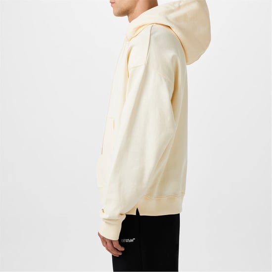 Men's Off White Script Hoodie in Ivory - Image 2