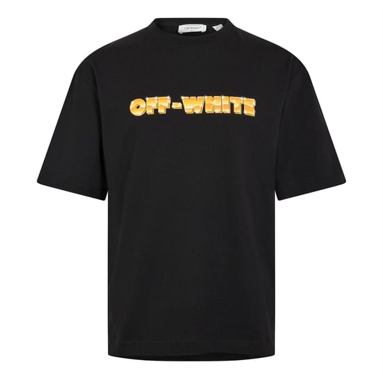 Men's Off White T Shirt in Black - Image 1
