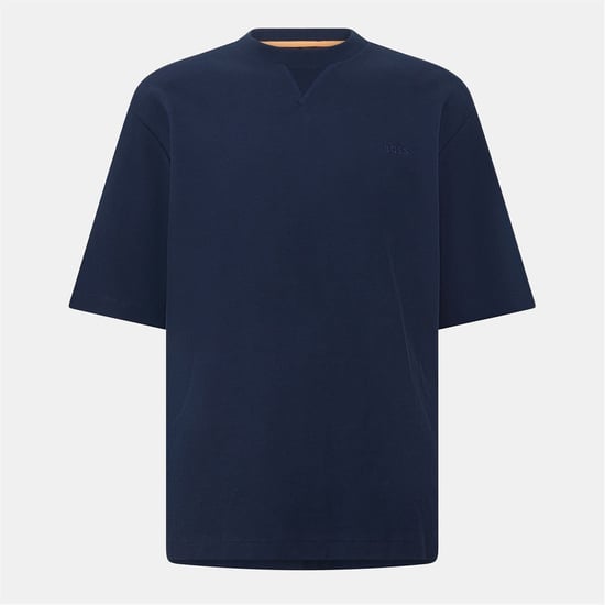 Men's Boss Crew Neck Short Sleeve Regular Fit T-Shirt in Dark Blue - Image 1